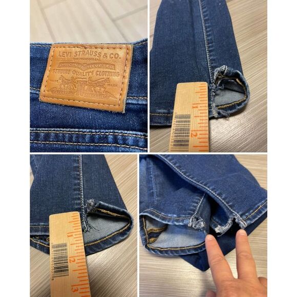 Levis 721 High Rise Skinny Big E jeans womens sz 31 distress medium wash stretch - Picture 11 of 11